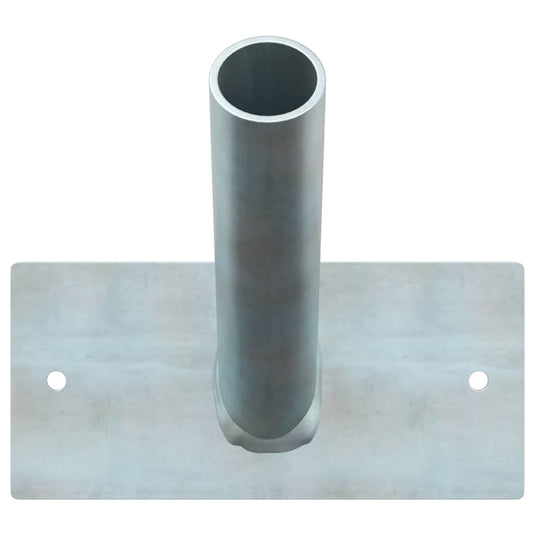 Vidaxl vlaggen mast houder zilver 13 x 6 x 0,2 cm staal