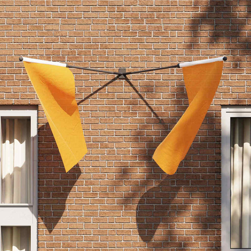 Afbeelding laden in galerijviewer, Vidaxl vlaggen mast houder zwart 11,5 x 7,5 x 0,2 cm staal
