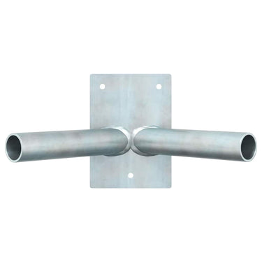 Vidaxl vlaggen mast houder zilver 11,5 x 7,5 x 0,2 cm staal