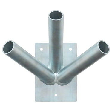 Vidaxl vlaggen mast houder zilver 10,5 x 7,5 x 0,2 cm staal