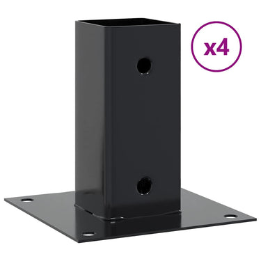Vidaxl spokkels vierkant 4 st 61x61 mm gepoedercoat staal antraciet