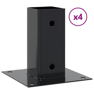 Vidaxl spokkels vierkant 4 st 71x71 mm gepoedercoat staal antraciet
