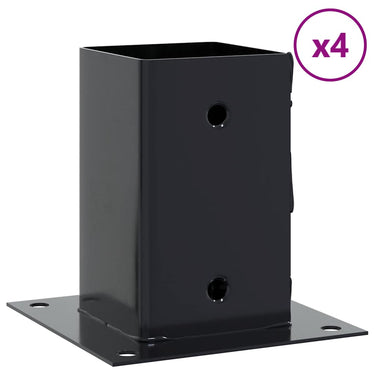 Vidaxl spokkels vierkant 4 st 81x81 mm gepoedercoat staal antraciet