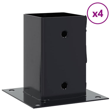 Vidaxl paondervoeten vierkant 4st 91x91mm gepoedercoat staal antraciet