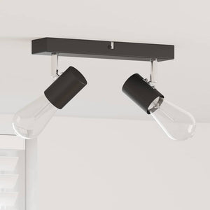 Vidaxl plafondspot met schijnwerpers zwart 26 x 6,5 x 11,5 cm metaal