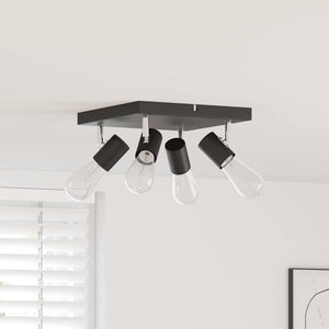 Vidaxl plafondspot met schijnwerpers zwart 26,5 x 26 x 11,5 cm metaal