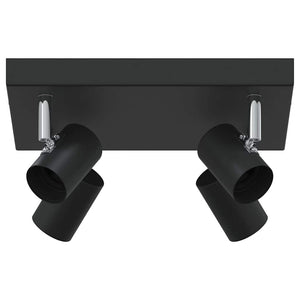 Vidaxl plafondspot met schijnwerpers zwart 26,5 x 26 x 11,5 cm metaal