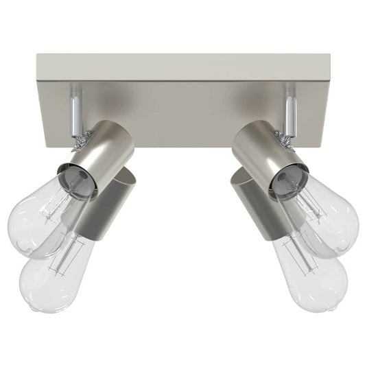 Vidaxl plafondspot met schijnwerpers nikkel 26,5 x 26 x 11,5 cm metaal