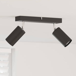 Vidaxl plafondspot met schijnwerpers zwart 26 x 6 x 16 cm metaal
