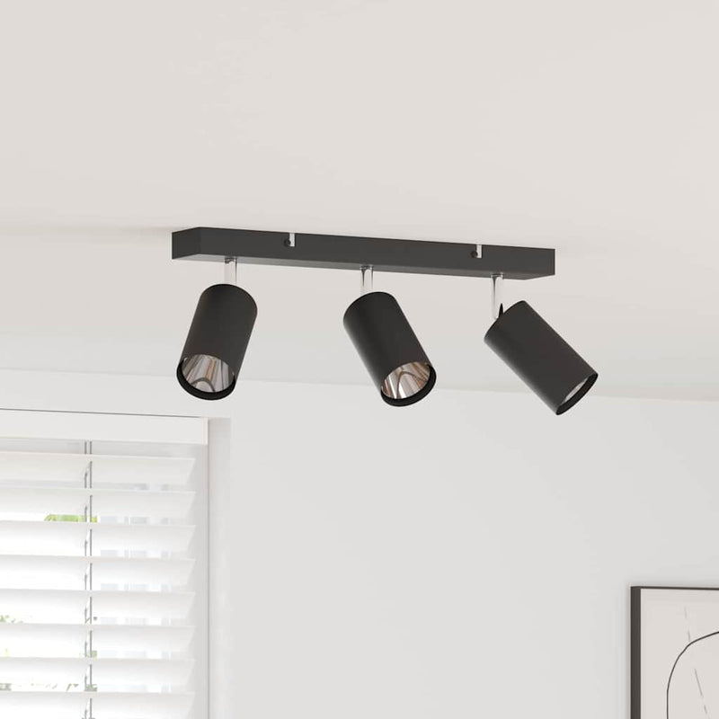 Afbeelding laden in galerijviewer, Vidaxl plafondspot met schijnwerpers zwart 38 x 6 x 16 cm metaal
