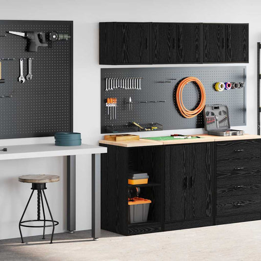 Vidaxl garagekasten 2 st spaanplaat zwart