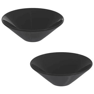 Vidaxl wastafels 2 st ø42x14 cm keramiek glanzend zwart