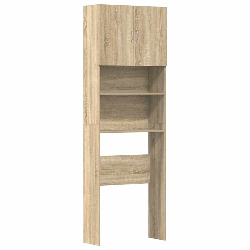Afbeelding laden in galerijviewer, Vidaxl wasmachinekast 64x24x190 cm bewerkt hout en sonoma eikenkleurig
