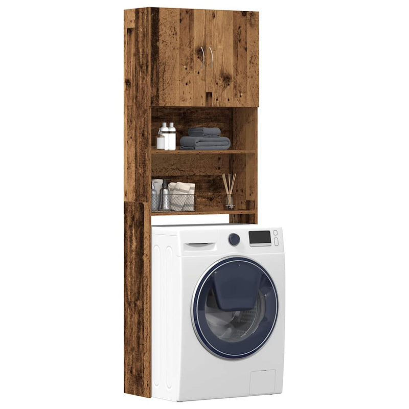 ギャラリービューアに画像をロードする, Vidaxl wasmachinekast 64x24x190 cm bewerkt hout oud houtkleurig
