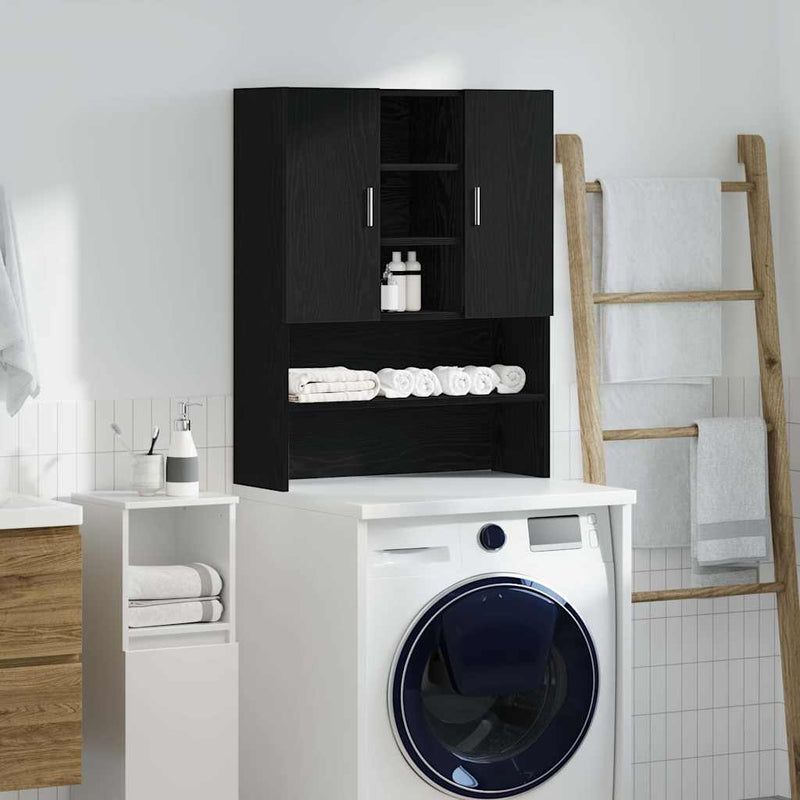 ギャラリービューアに画像をロードする, Vidaxl wasmachinekast 70,5x25,5x90 cm zwart eikenkleurig

