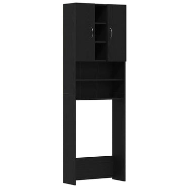 Vidaxl wasmachinekast 64x25,5x190 cm zwart eikenkleur