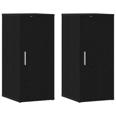 Vidaxl schoenenkasten 32x35x70 cm spaanplaat 2 st zwart eikenkleurig