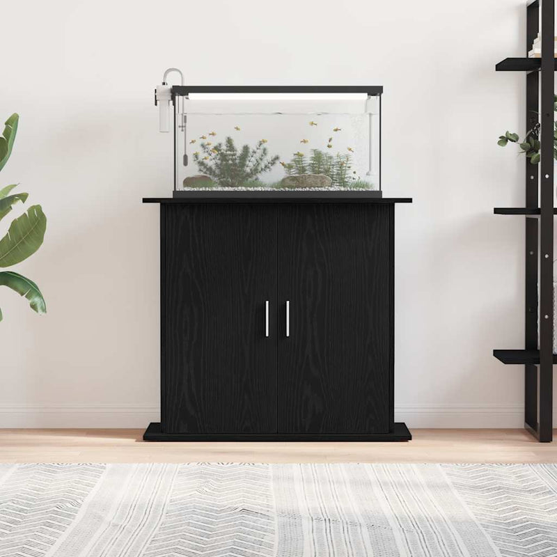 Afbeelding laden in galerijviewer, Vidaxl aquariumstandaard zwart eiken 81x36x73 cm bewerkt hout
