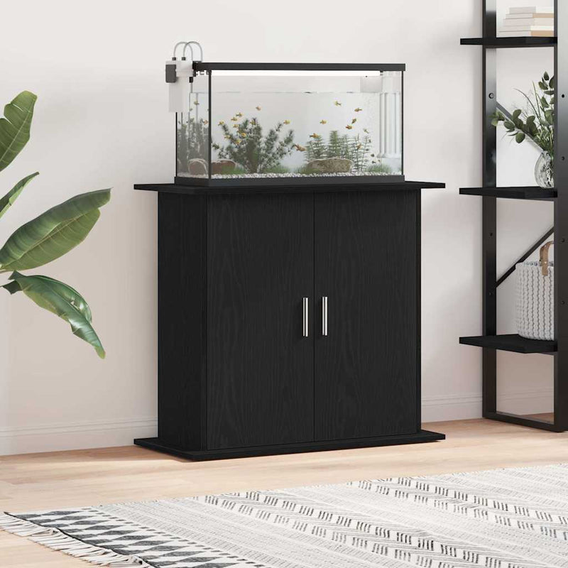 Afbeelding laden in galerijviewer, Vidaxl aquariumstandaard zwart eiken 81x36x73 cm bewerkt hout
