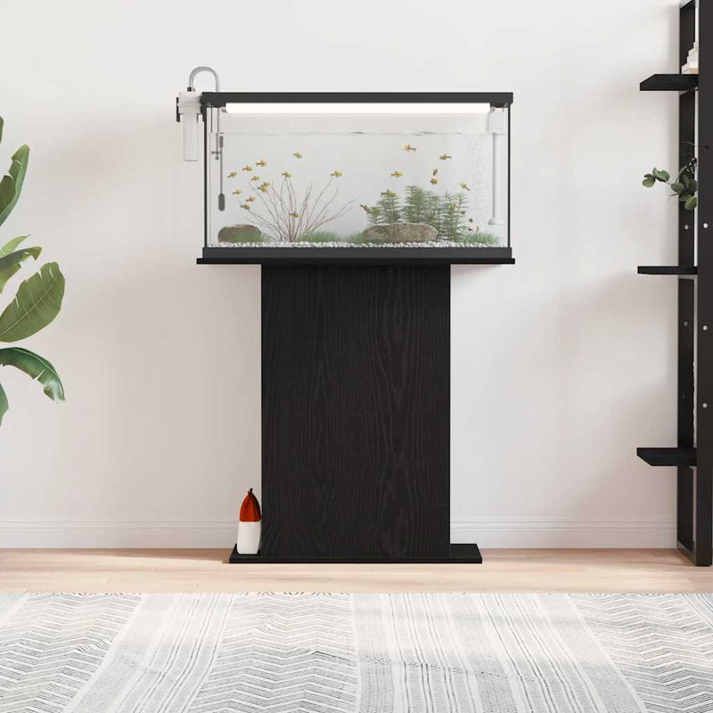 ギャラリービューアに画像をロードする, Vidaxl aquariumstandaard zwart eiken 75x36x72,5 cm bewerkt hout

