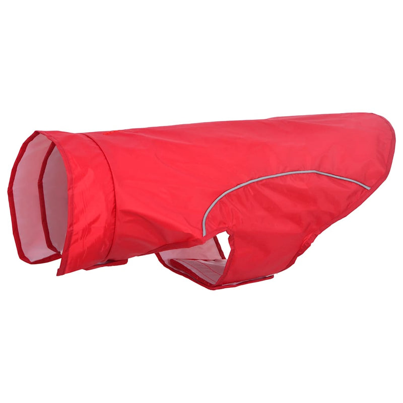 Afbeelding laden in galerijviewer, Vidaxl hondenregenjas met reflecterende strips polyester rood 2xl
