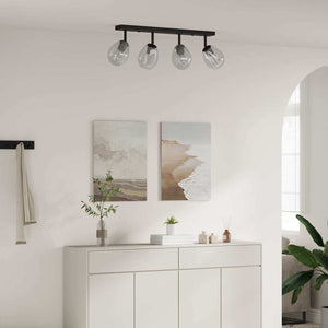 Vidaxl plafondspot zwart 73.5 x 13 x 26 cm glas en metaal