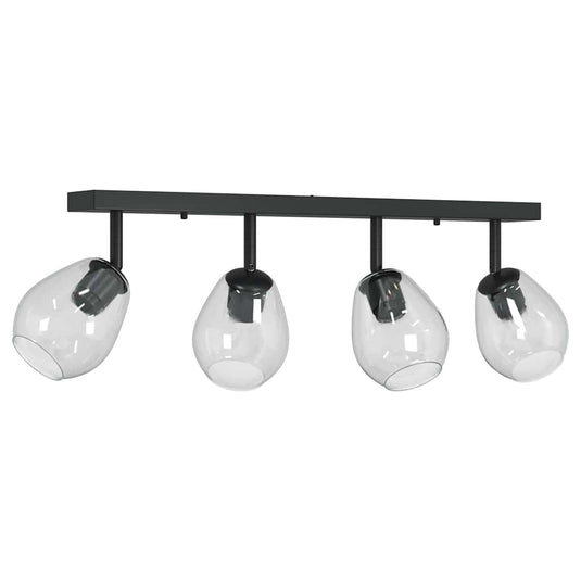Vidaxl plafondspot zwart 73.5 x 13 x 26 cm glas en metaal