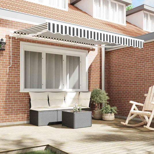 Vidaxl vervangingsdoek voor zonnescherm antraciet en wit 280 x 195 cm