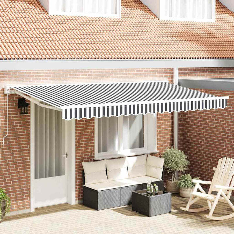 ギャラリービューアに画像をロードする, Vidaxl vervangingsdoek voor zonnescherm antraciet en wit 380 x 195 cm
