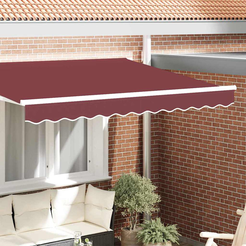 Afbeelding laden in galerijviewer, Vidaxl markies valance bordeauxrood 580 x 20 cm canvas
