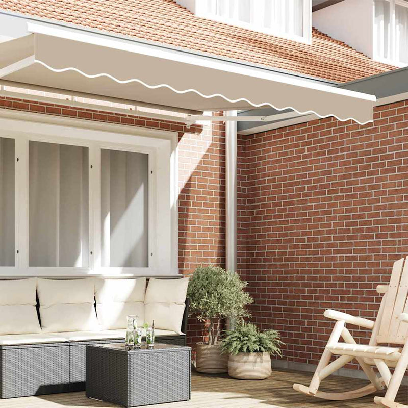 Afbeelding laden in galerijviewer, Vidaxl markies valance beige 580 x 20 cm canvas

