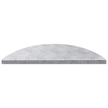 Vidaxl trap tread halvemaanvormig 5 pcs zilver 60 x 18 cm aluminium