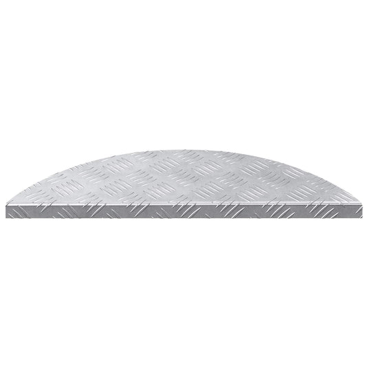 Vidaxl trap tread halvemaanvormig 10 pcs zilver 60 x 18 cm aluminium
