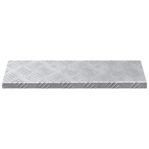 Vidaxl trap tread rechthoekig 15 pcs zilver 60 x 18 cm aluminium
