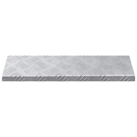Vidaxl trap tread rechthoekig 15 pcs zilver 60 x 18 cm aluminium