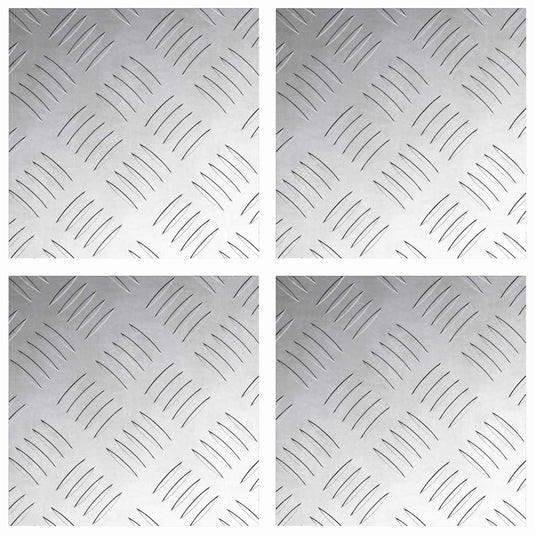 Vidaxl trap tread vierkant 4 pcs zilver 20 x 20 cm aluminium