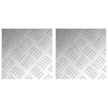 Vidaxl trap tread vierkant 2 pcs zilver 20 x 20 cm aluminium