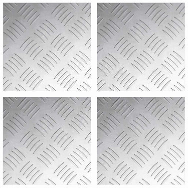 Vidaxl trap tread vierkant 4 pcs zilver 20 x 20 cm aluminium