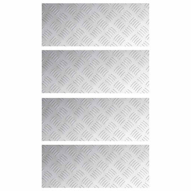 Vidaxl trap tread rechthoekig 4 pcs zilver 50 x 20 cm aluminium