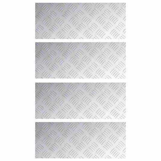 Vidaxl trap tread rechthoekig 4 pcs zilver 50 x 20 cm aluminium