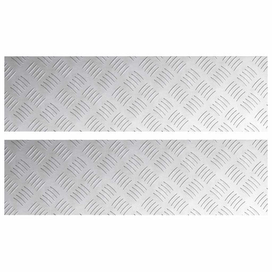 Vidaxl trap tread rechthoekig 2 pcs zilver 70 x 20 cm aluminium