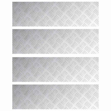Vidaxl trap tread rechthoekig 4 pcs zilver 70 x 20 cm aluminium