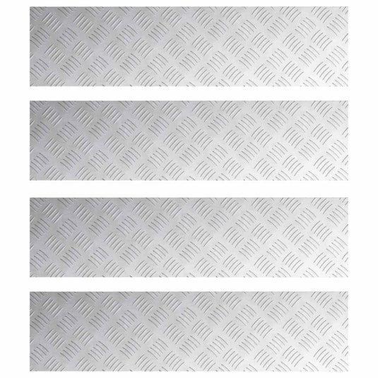Vidaxl trap tread rechthoekig 4 pcs zilver 80 x 20 cm aluminium