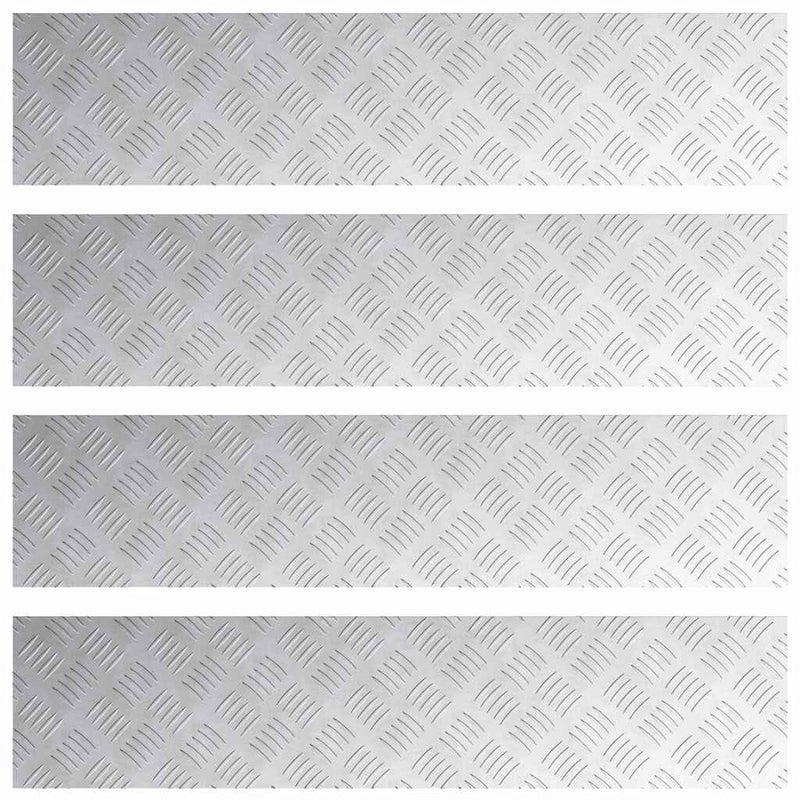 ギャラリービューアに画像をロードする, Vidaxl trap tread rechthoekig 4 pcs zilver 90 x 20 cm aluminium
