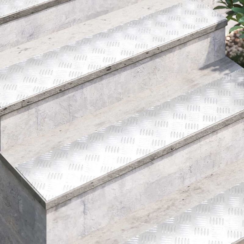 ギャラリービューアに画像をロードする, Vidaxl trap tread rechthoekig 4 pcs zilver 100 x 20 cm aluminium
