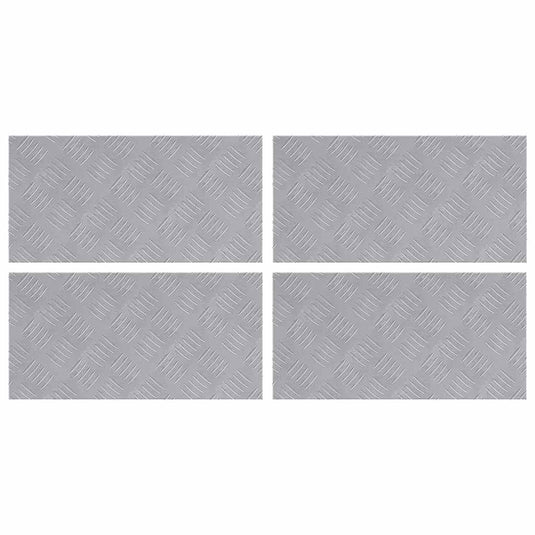 Vidaxl trap tread rechthoekig 4 pcs zilver 50 x 25 cm aluminium