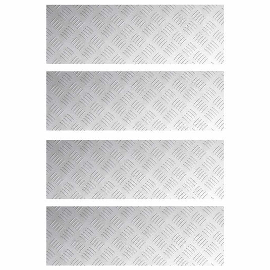 Vidaxl trap tread rechthoekig 4 pcs zilver 75 x 25 cm aluminium