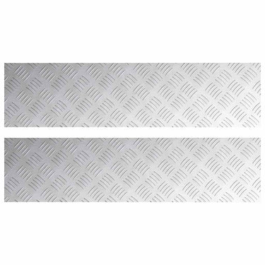Vidaxl trap tread rechthoekig 2 pcs zilver 100 x 25 cm aluminium