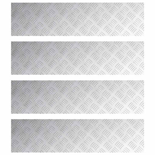Vidaxl trap tread rechthoekig 4 pcs zilver 100 x 25 cm aluminium