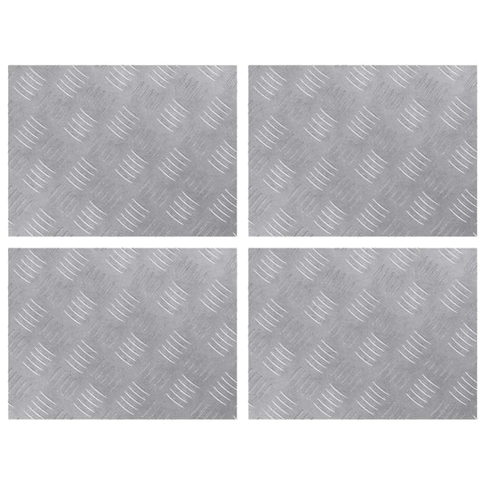 Vidaxl trap tread rechthoekig 4 pcs zilver 40 x 30 cm aluminium